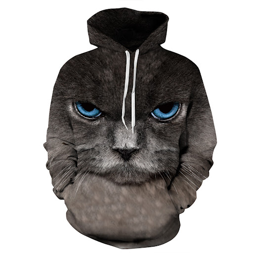 Title 3, 3D Lovers One-piece Cap Loose Sports Sweatshir...