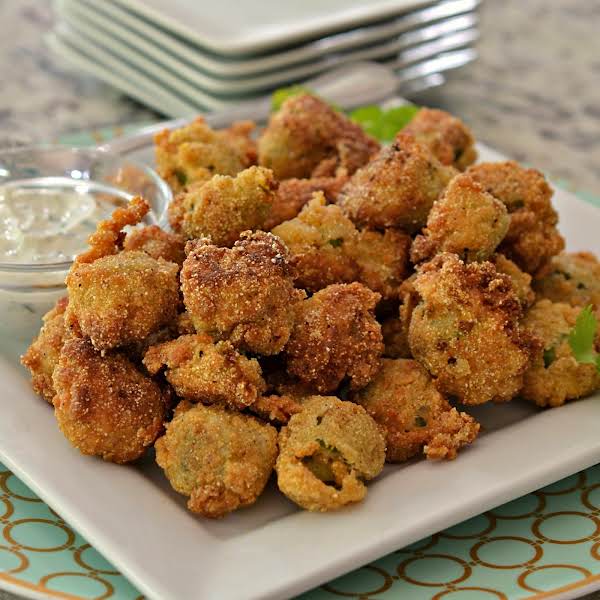 Southern Fried Okra with Jalapeno Yogurt Sauce_image