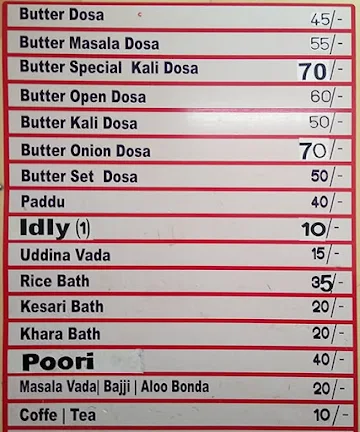 Davangere Butter Dosa Hotel menu 