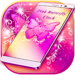 Pink Butterfly Clock Apk