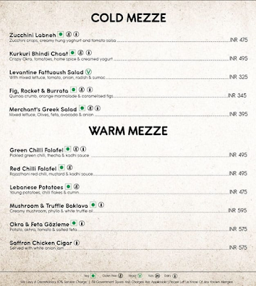 Mister Merchant’s menu 