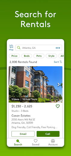 Screenshot Apartments.com Rental Search a