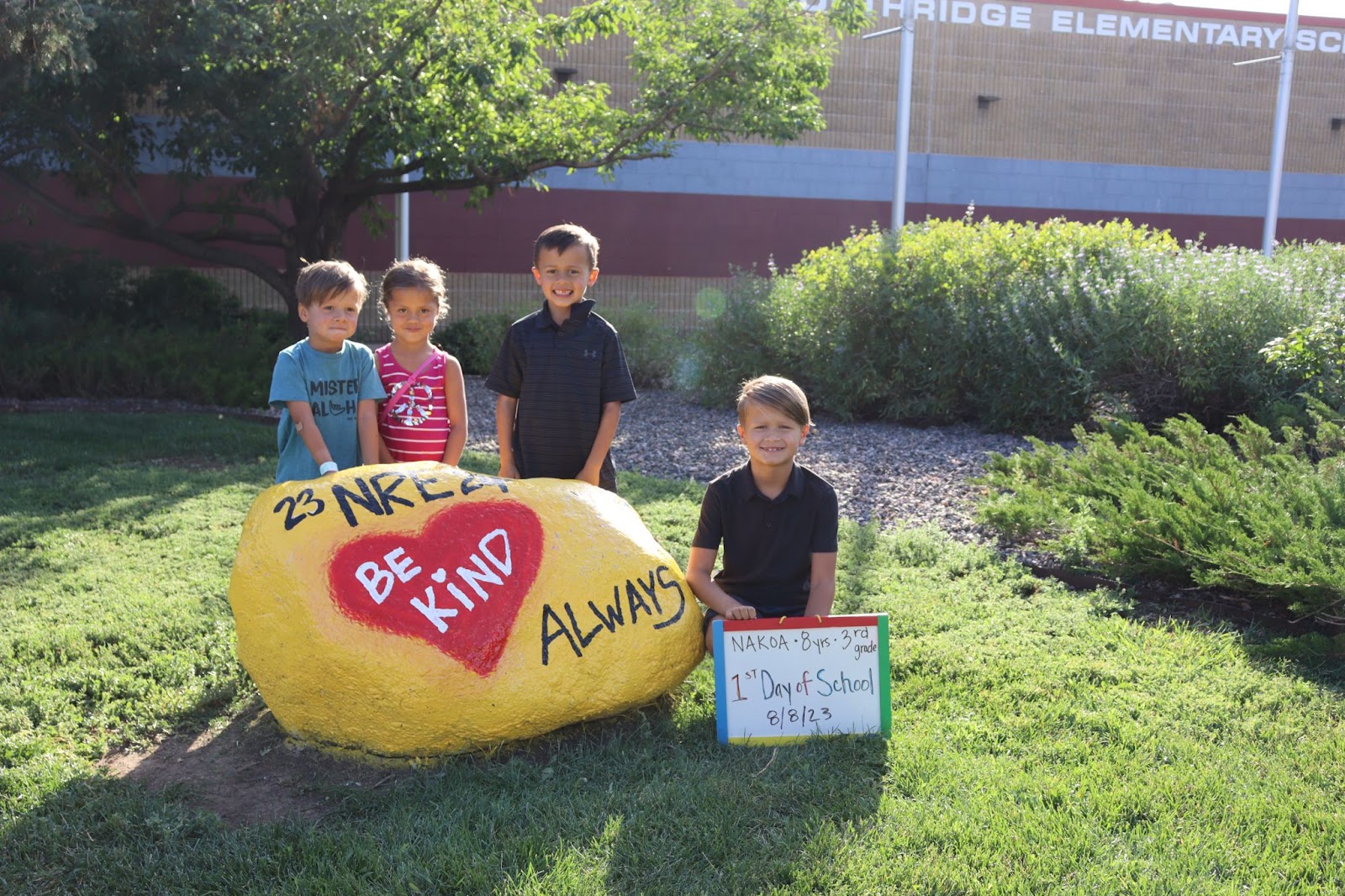 North Ridge Elementary students on their first day of school