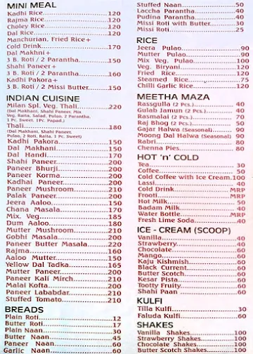 Mini Sweets House menu 