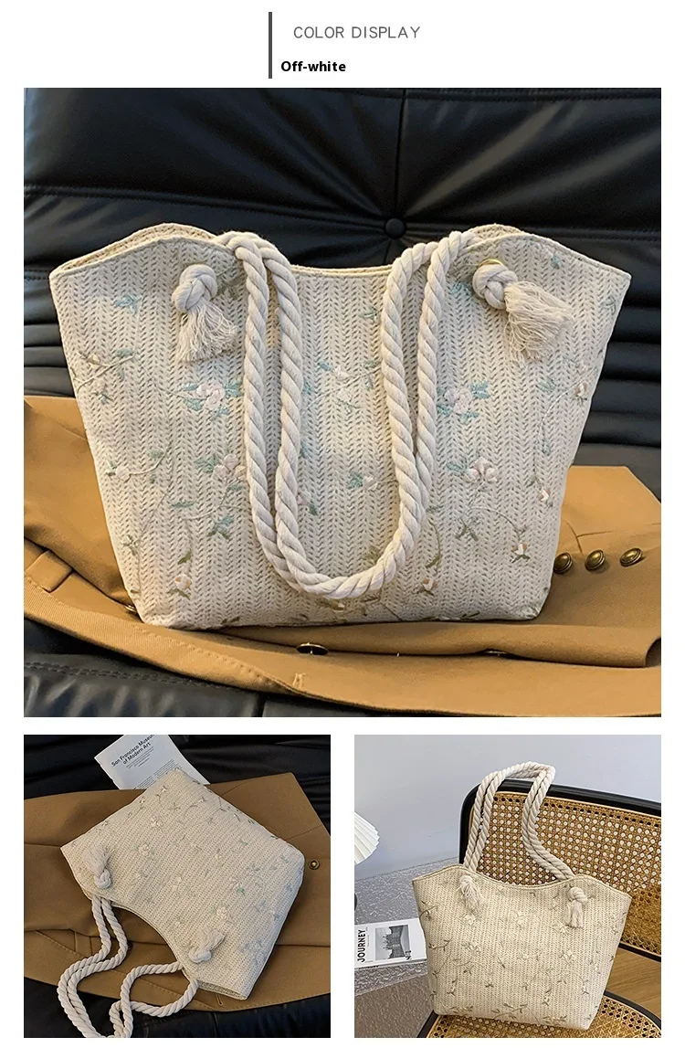 Title 7, Nouveau et simple sac en paille, sac en dentell...