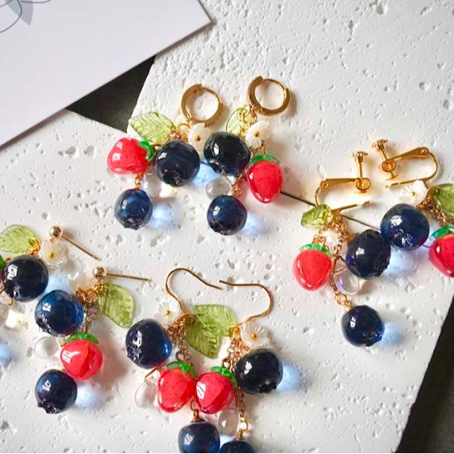 Title 4, Handmade Fruit Blueberry 925 Silver Stud Earrin...