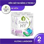 Combo 2 Túi Viên Giặt Xả Tiện Lợi 4 Trong 1 Fresh Hy Hương Hoa Công Nghệ Nhật Bản (24 Viên/ Túi)