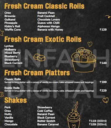 Creamvilla menu 