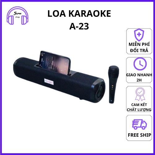 Loa Bluetooth Karaoke Mini A23 Công Suất Lớn Loa Không Dây Có Mic Âm Thanh Siêu Hay Bass Khỏe Bảo Hành 1 Năm