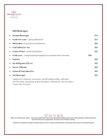 Delicious - Crowne Plaza menu 