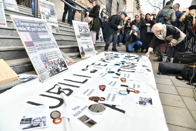 Održan protest ispred Apelacionog suda zbog presude za ubistvo Slavka Ćuruvije