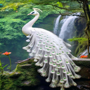 White peacock wallpaper