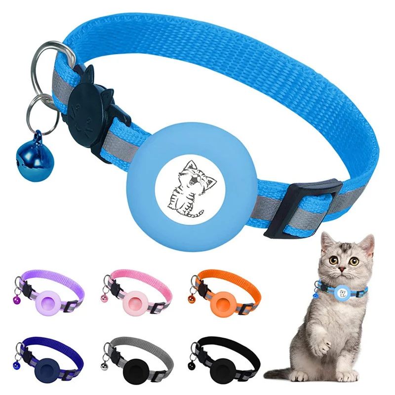 Apple AirTag Beschermhoes voor Huisdieren Tracker Kat Reflecterende Bel Halsband Anti-verlies