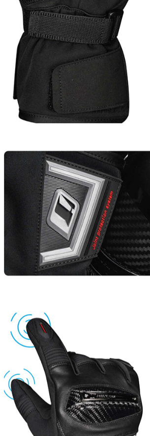 Title 6, Heren motorhandschoenen van echt leer met carbo...