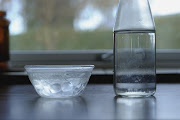 Bottle of water on table