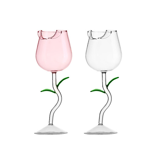 Title 1, Creative Roses Red High-end Entry Lux Wine Glas...