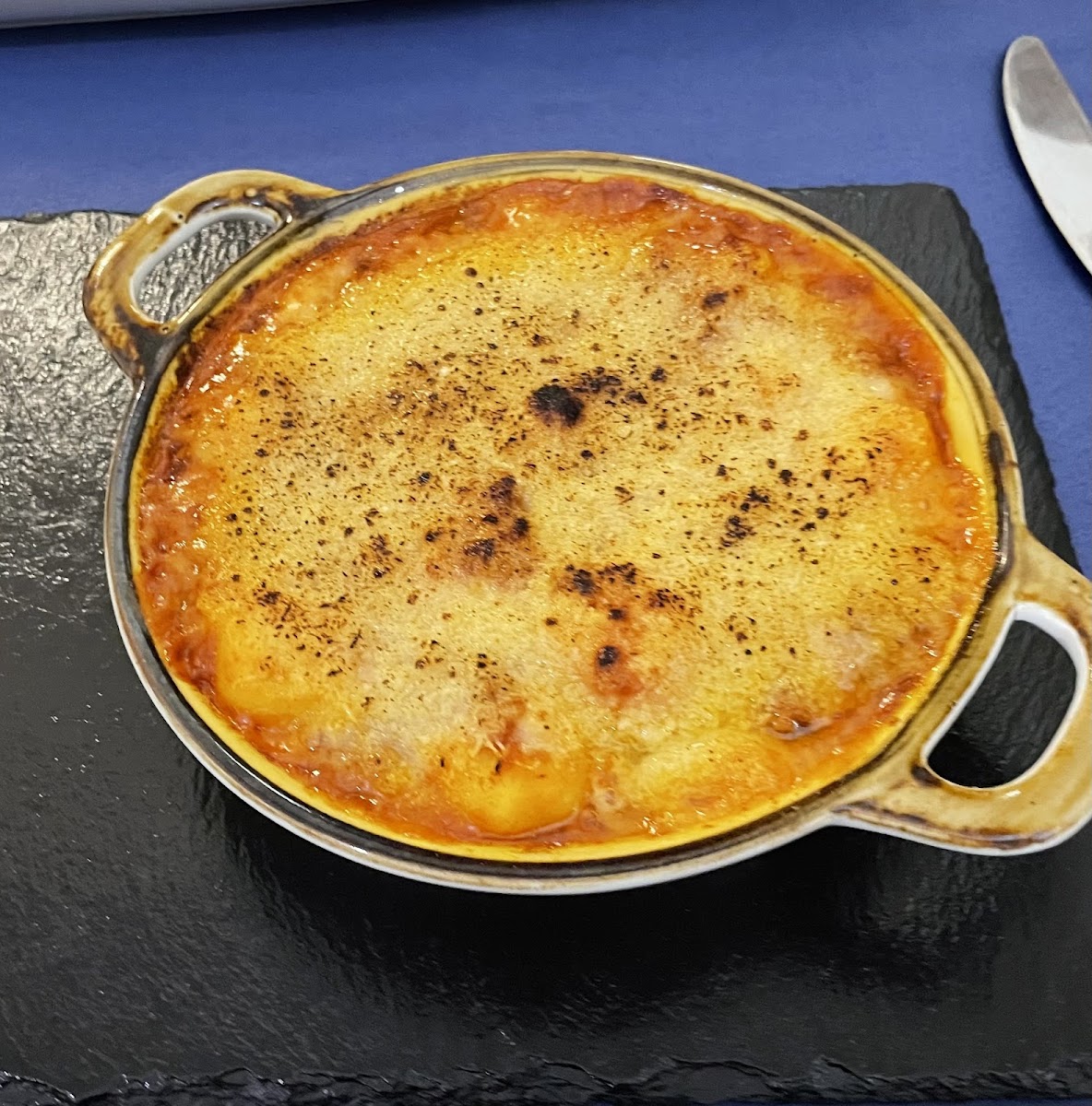 Gnocchi with beef ragout and Parmesan cheese