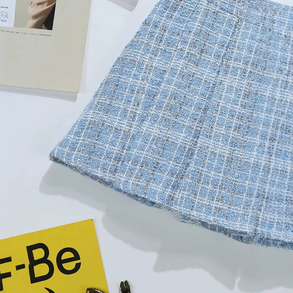 Tweed Bright Silk Plaid Rok Dames High Sense A-lijn – Elegante stijlvolle rok voor een verfijnde en chique uitstraling