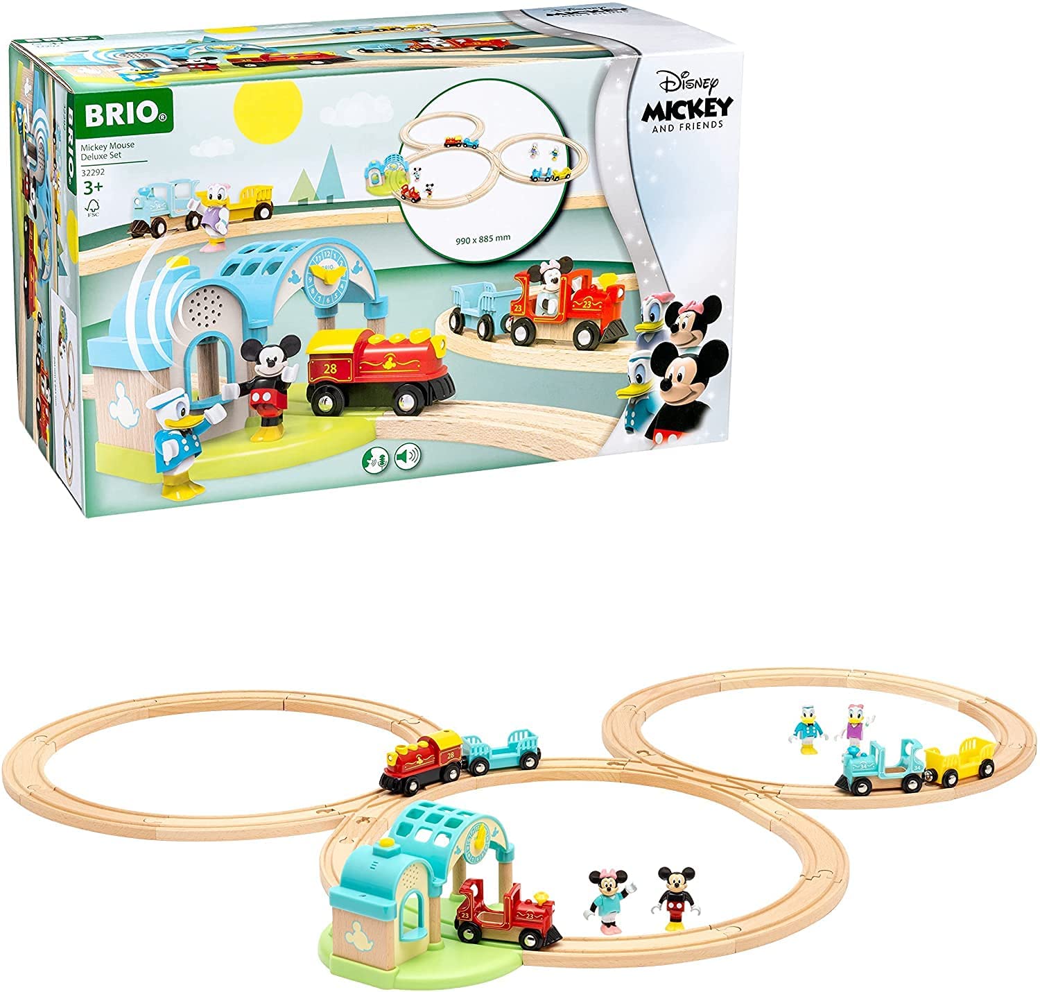 Disney Mickey's Deluxe Wooden Railway Set 