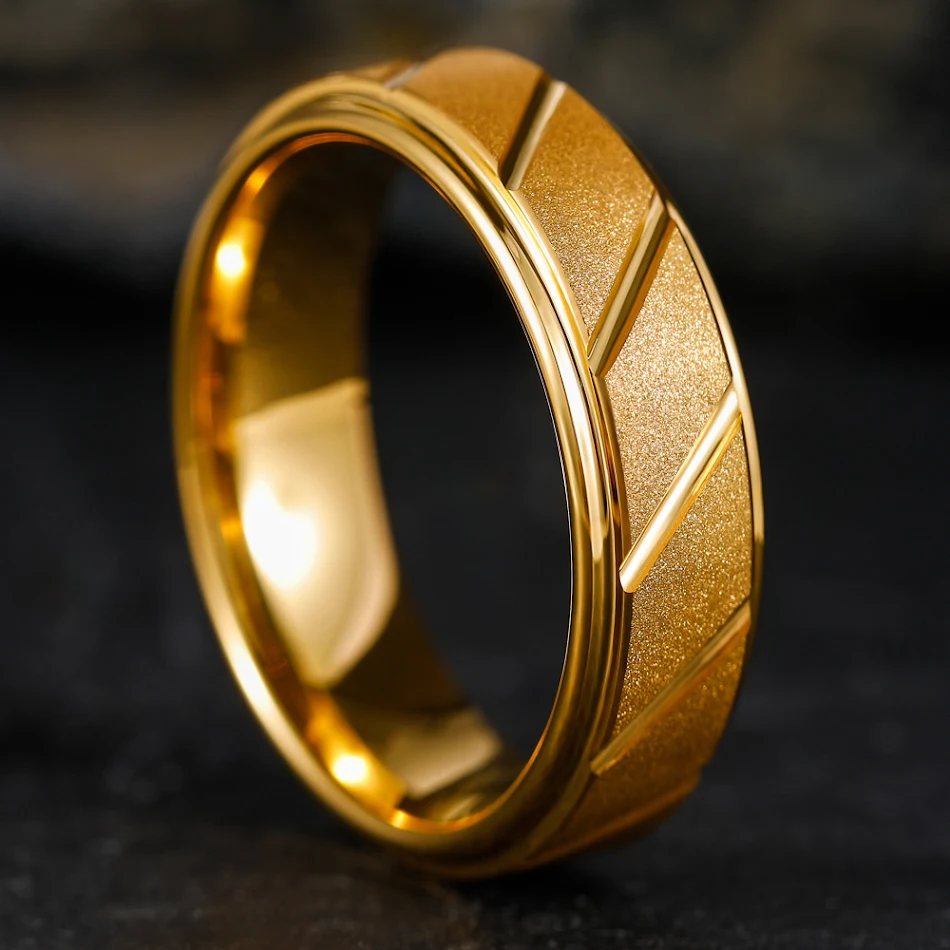 Anel de aço de tungstênio fosco de 7mm de largura, fashion e resistente. Ideal para um visual moderno, perfeito para uso diário.