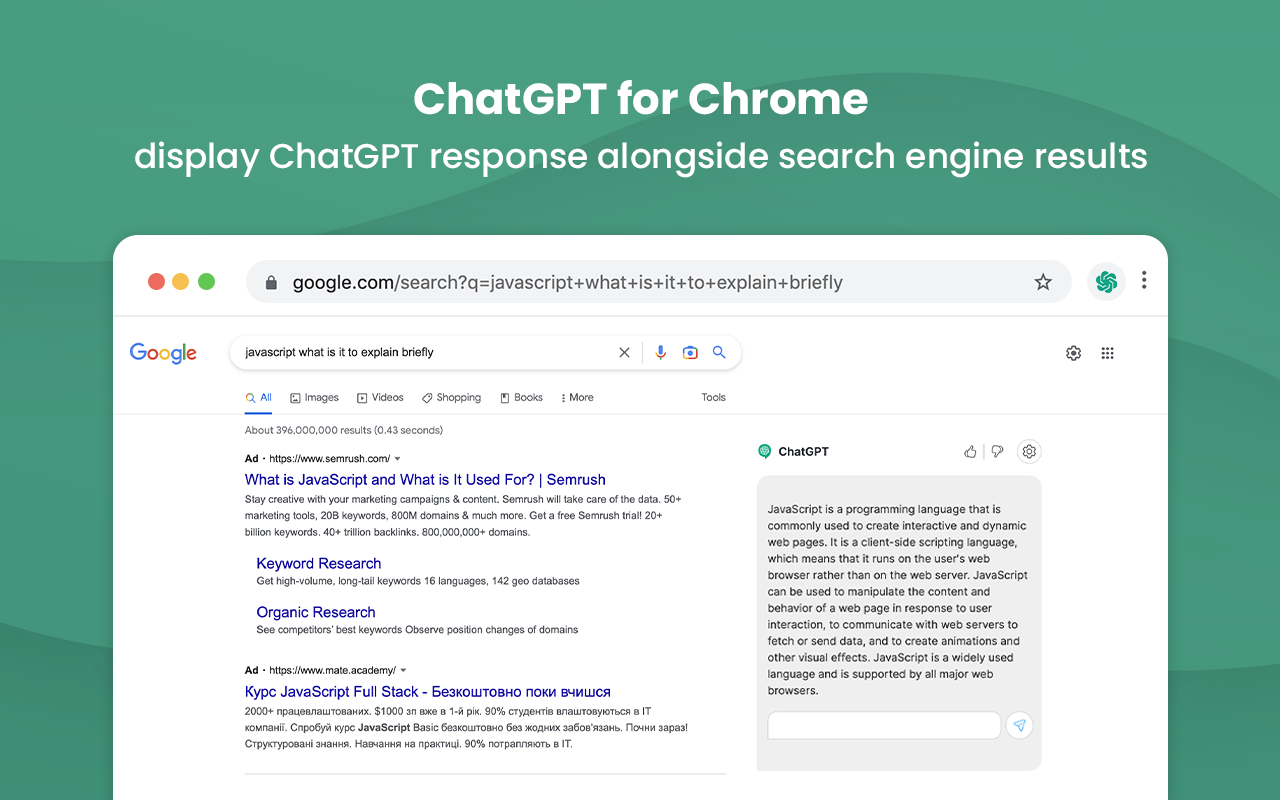 ChatGPT for Chrome - search GPT Preview image 1