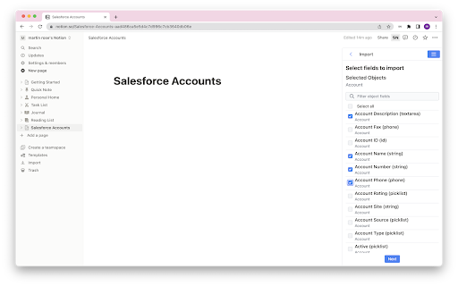 SalesforceToNotion
