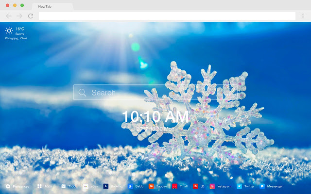 Snowflake New Tab Page HD Wallpapers