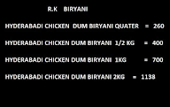 R.K Biryani menu 1