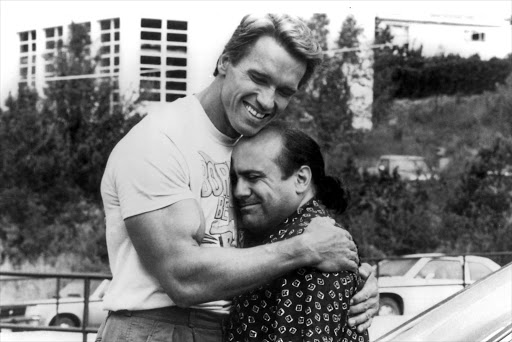 HARD TO TELL THEM APART: Arnold Schwarzenegger and Danny DeVito in a scene from the film 'Twins'.