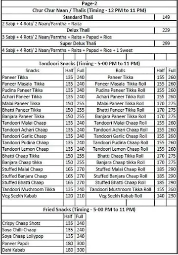 Masala Junction menu 