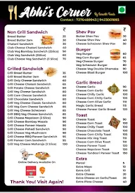 Abhi's Corner By Samarth Foods menu 2