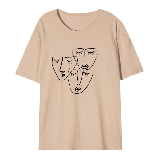 Title 6, Womens Loose Printed T-shirt with Characterist...