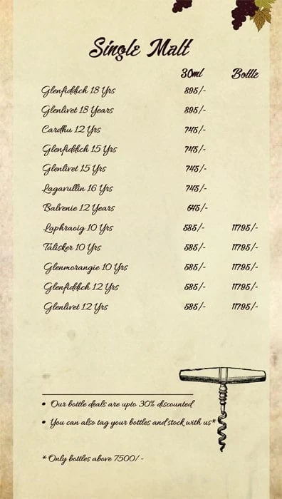 52 Janpath menu 