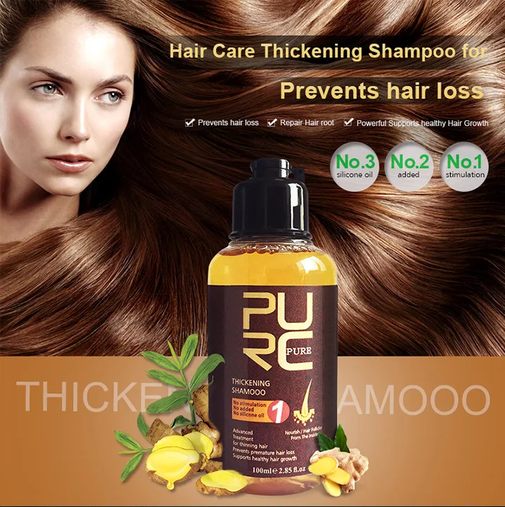 Shampoo Herbal au Gingembre pour la Repousse des Cheveux Stimule la croissance, Renforce les cheveux, Ingrédients naturels, Anti-chute