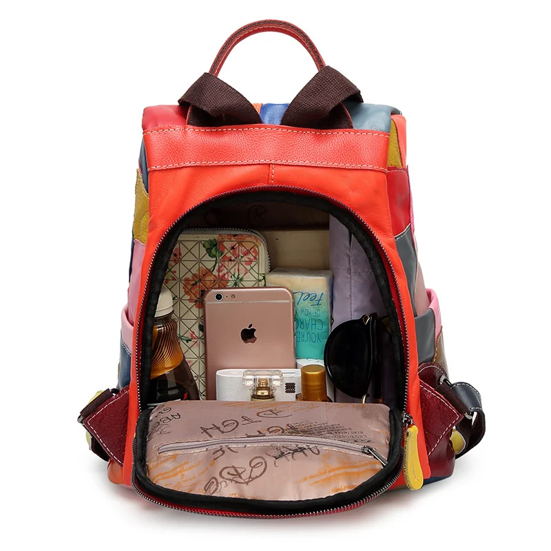 Mochila Grande Couro Feminina Retro Costura Espaçosa Conforto e Estilo para Uso Diário Viagens Design Clássico e Sofisticado