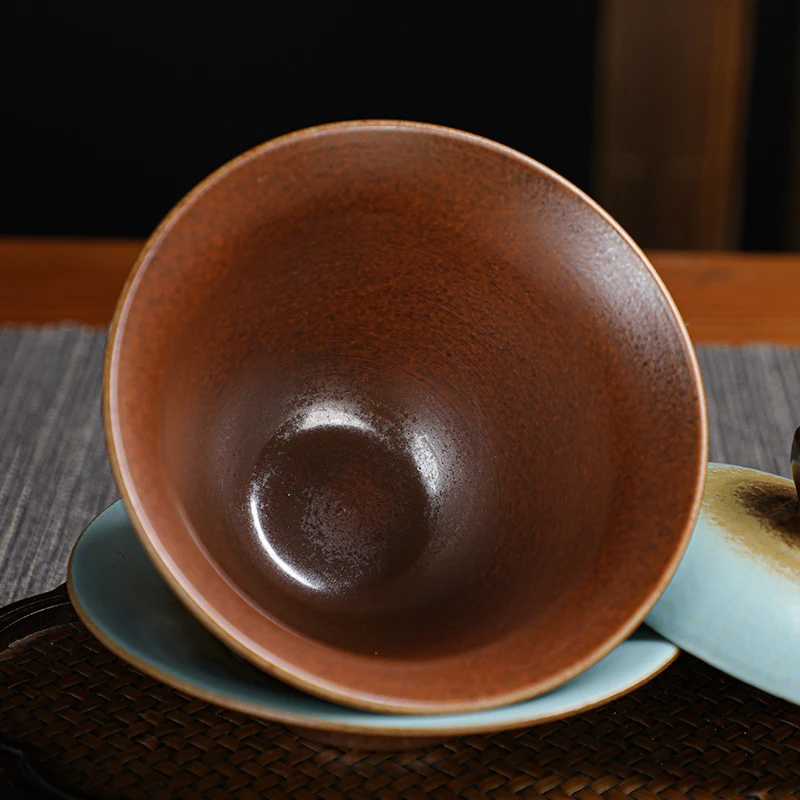 Tazón Cubre Leña para Juego de Té Kung Fu Ofrece Experiencia Relajante, Artesanía de Cerámica Única, Disfruta del Té Perfecto