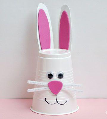 Click Pic for 50 Easter Crafts for Kids - Bunny Cup - Easter Craft Ideas for Preschoolers