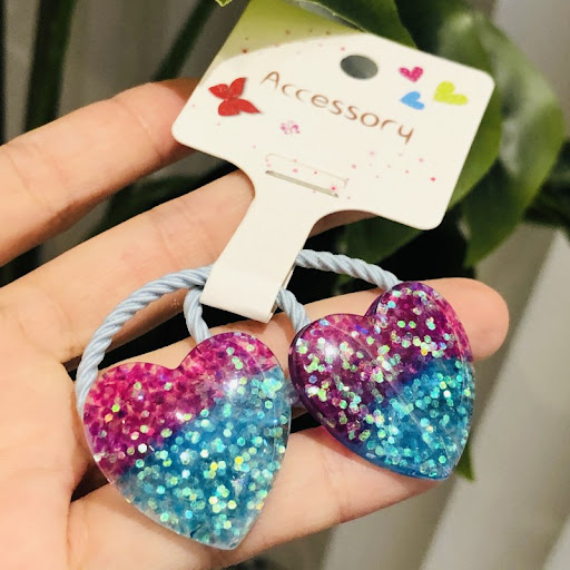 Title 1, Dreamy Glitter Star Moon Girls Hair Tie adds sp...