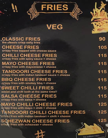 The Bombay Fries menu 