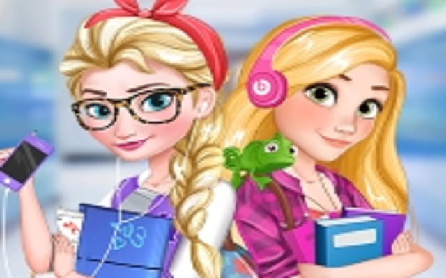 Elsa and Rapunzel College Girls em Jogos na Internet