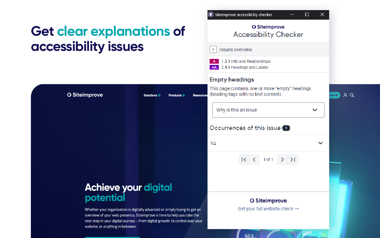 Siteimprove Accessibility Checker Preview image 8