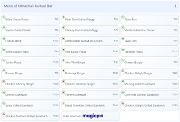 Himachali Kulhad Bar menu 