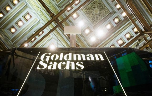 A Goldman Sachs sign above the New York Stock Exchange floor. Picture: REUTERS/LUCAS JACKSON