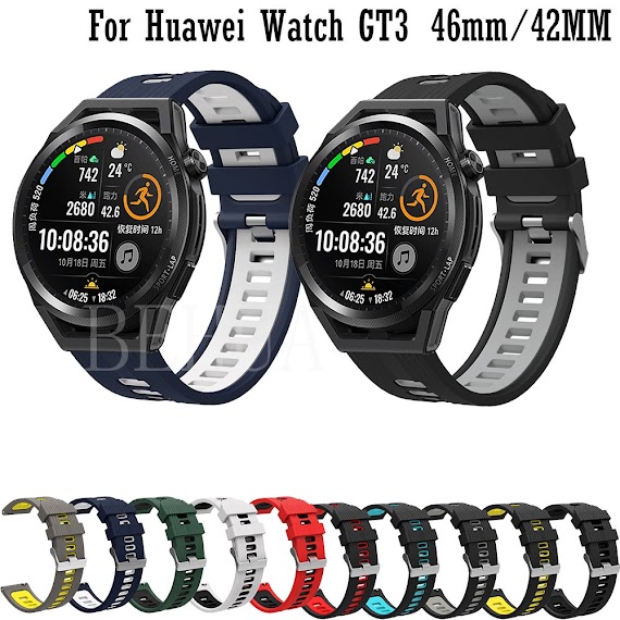 Dây Đeo Silicon 20Mm 22Mm Cho Đồng Hồ Thông Minh Huawei Watch Gt 3 46Mm 42Mm Gt2/Gt Runner Honor Magic