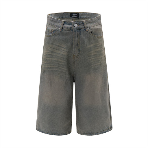 Title 2, Mens Old Wash Water Denim Five-point Pants, Co...