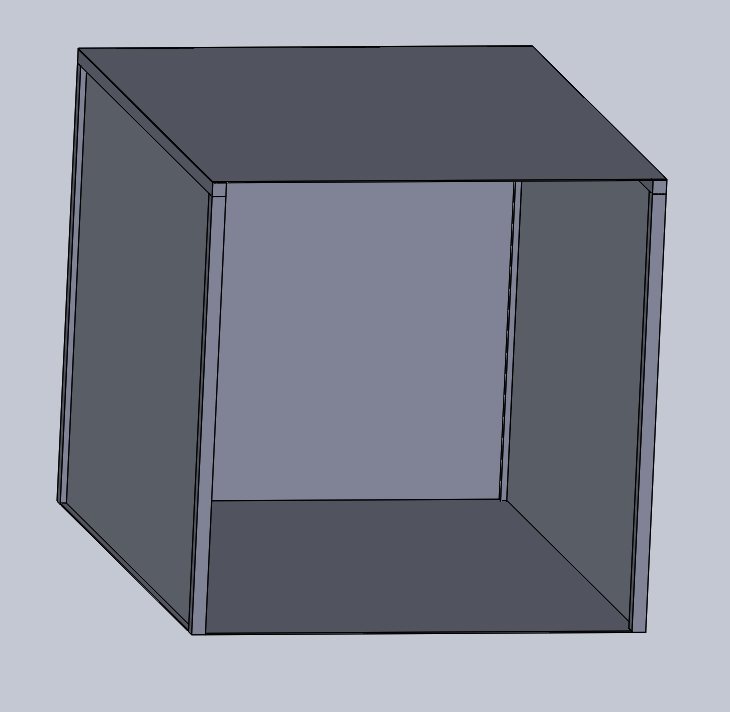 Assembly of the Inner Oven. Structural support is provided with a framework of rectangular bars. The walls are made of sheet aluminum to minimize weight. There are grooves in the structural supports that allow the sheet metal to thermally expand without failing.