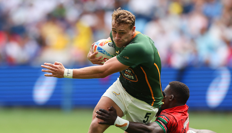 Blitzbok forward James Murphy charging through. Picture: MARK METCALFE/GETTY IMAGES