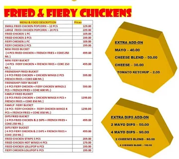 Fried N Fiery menu 