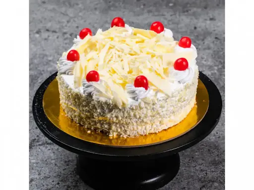 Eggless Yummy White Forest Cake