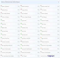 Mohammed Anifa Biriyani menu 2